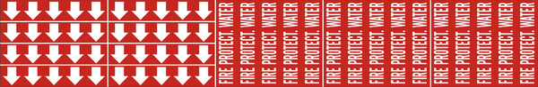 FIRE PROTECTION WATER - PIPE MARKER WITH ARROWS