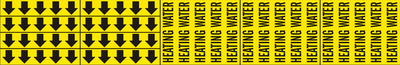 HEATING WATER - PIPE MARKER WITH ARROWS
