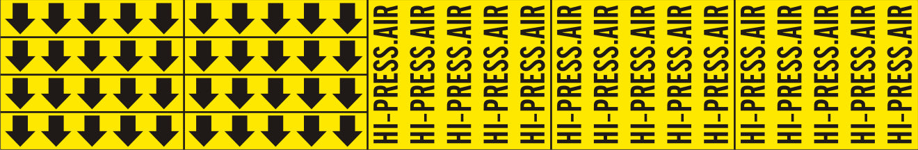 HI-PRESS. AIR - PIPE MARKER WITH ARROWS - HI-PRESS. AIR - PIPE MARKER WITH ARROWS, 2.25X13.5, Adhesive Vinyl