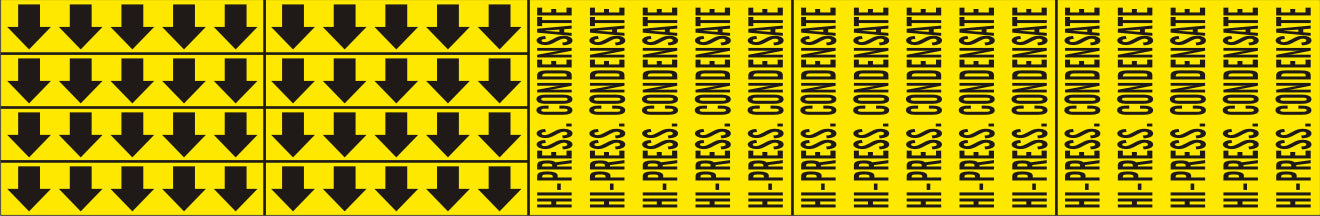 HI-PRESS. CONDENSATE - PIPE MARKER WITH ARROWS - HI-PRESS. CONDENSATE - PIPE MARKER WITH ARROWS, 2.25X13.5, Adhesive Vinyl