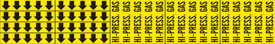 HI-PRESS. GAS - PIPE MARKER WITH ARROWS