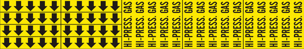 HI-PRESS. GAS - PIPE MARKER WITH ARROWS