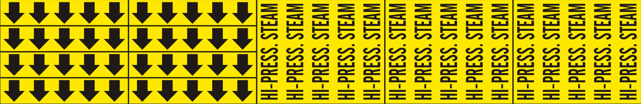 HI-PRESS.STEAM - PIPE MARKER WITH ARROWS - HI-PRESS.STEAM - PIPE MARKER WITH ARROWS, 2.25X13.5, Adhesive Vinyl
