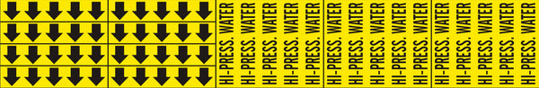 HI-PRESS. WATER - PIPE MARKER WITH ARROWS