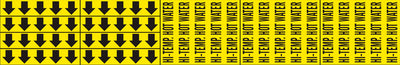 HI-TEMP. HOT WATER - PIPE MARKER WITH ARROWS