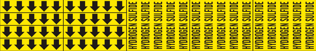 HYDROGEN SULFIDE - PIPE MARKER WITH ARROWS - HYDROGEN SULFIDE - PIPE MARKER WITH ARROWS, 2.25X13.5, Adhesive Vinyl