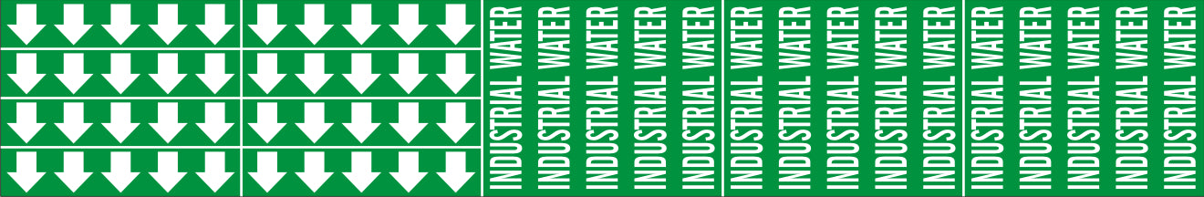 INDUSTRIAL WATER - PIPE MARKER WITH ARROWS - INDUSTRIAL WATER - PIPE MARKER WITH ARROWS, 2.25X13.5, Adhesive Vinyl