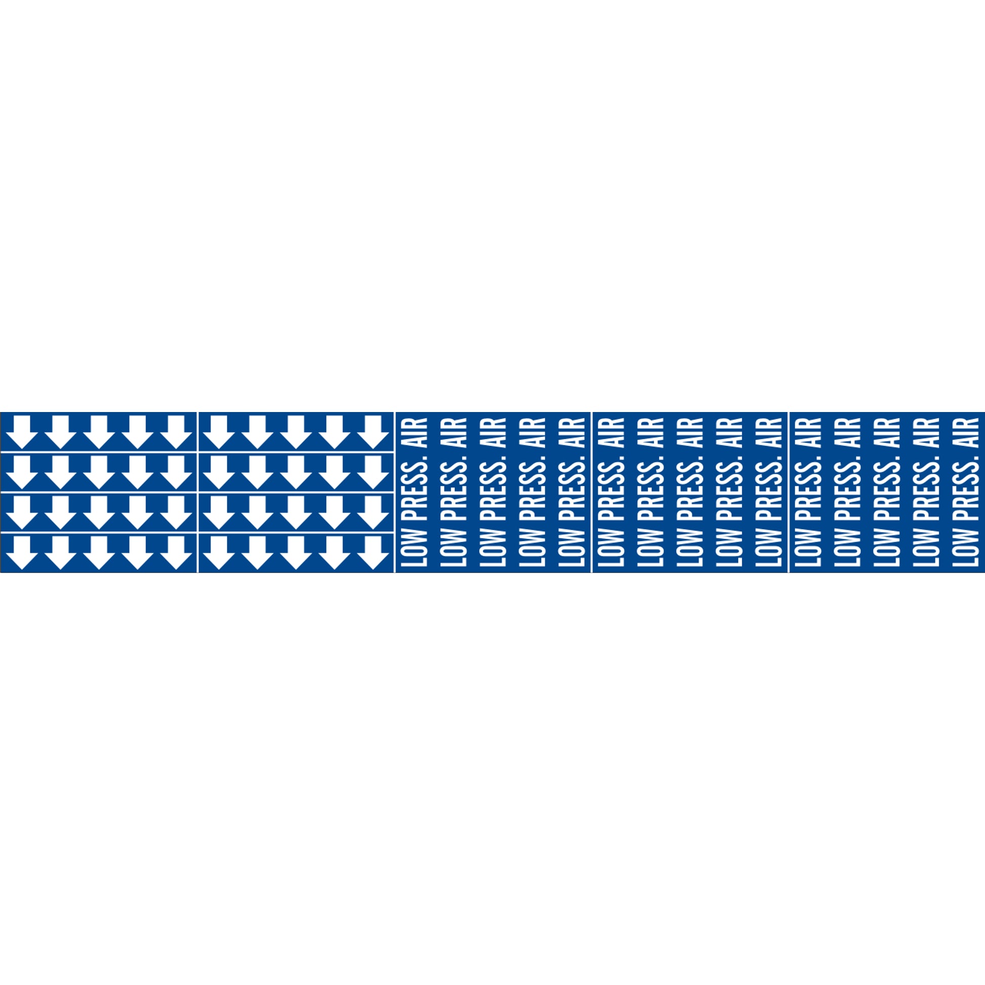LOW PRESS. AIR - PIPE MARKER WITH ARROWS - LOW PRESS. AIR - PIPE MARKER WITH ARROWS, 2.25X13.5, Adhesive Vinyl