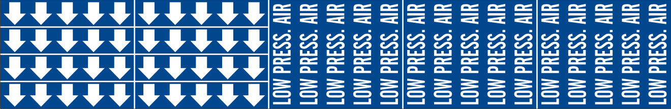 LOW PRESS. AIR - PIPE MARKER WITH ARROWS - LOW PRESS. AIR - PIPE MARKER WITH ARROWS, 2.25X13.5, Adhesive Vinyl