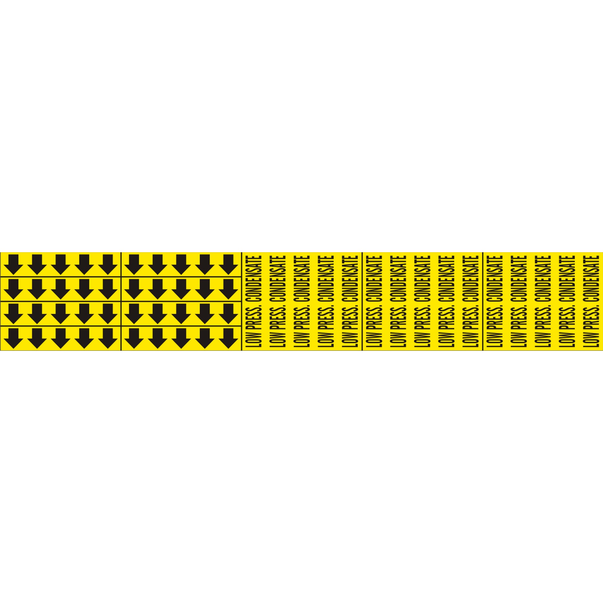 LOW PRESS. CONDENSATE - PIPE MARKER WITH ARROWS - LOW PRESS. CONDENSATE - PIPE MARKER WITH ARROWS, 2.25X13.5, Adhesive Vinyl