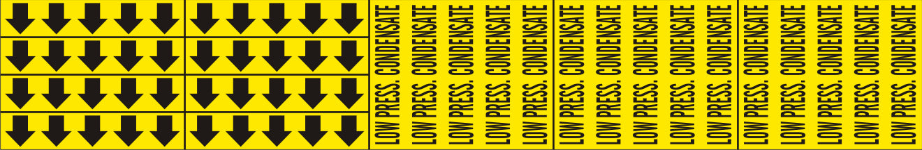 LOW PRESS. CONDENSATE - PIPE MARKER WITH ARROWS - LOW PRESS. CONDENSATE - PIPE MARKER WITH ARROWS, 2.25X13.5, Adhesive Vinyl