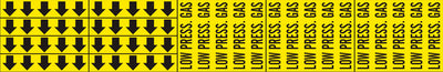 LOW PRESS. GAS - PIPE MARKER WITH ARROWS