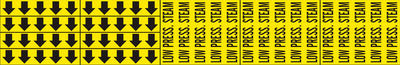 LOW PRESS. STEAM - PIPE MARKER WITH ARROWS