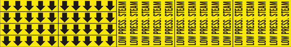 LOW PRESS. STEAM - PIPE MARKER WITH ARROWS