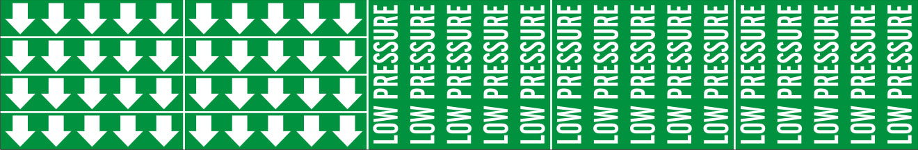 LOW PRESSURE - PIPE MARKER WITH ARROWS - LOW PRESSURE - PIPE MARKER WITH ARROWS, 2.25X13.5, Adhesive Vinyl