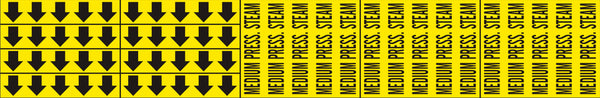 MEDIUM PRESS. STEAM - PIPE MARKER WITH ARROWS