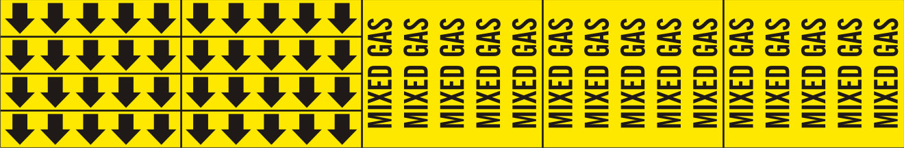 MIXED GAS - PIPE MARKER WITH ARROWS - MIXED GAS - PIPE MARKER WITH ARROWS, 2.25X13.5, Adhesive Vinyl