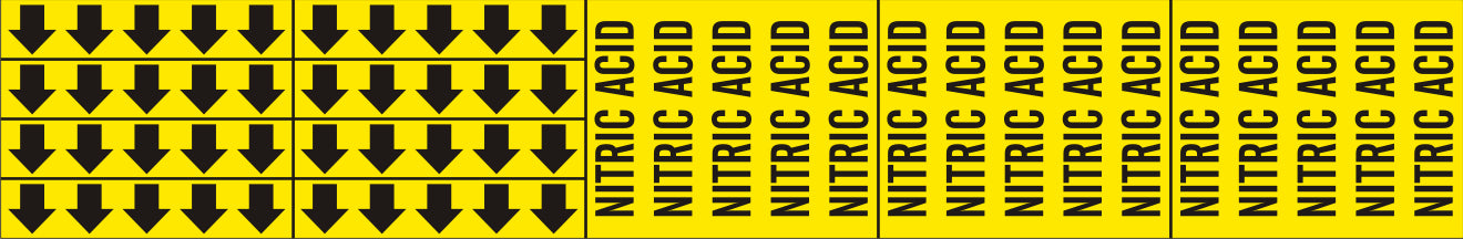 NITRIC ACID -PIPE MARKER WITH ARROWS - NITRIC ACID -PIPE MARKER WITH ARROWS, 2.25X13.5, Adhesive Vinyl