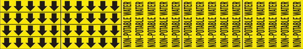 NON-POTABLE WATER - PIPE MARKER WITH ARROWS