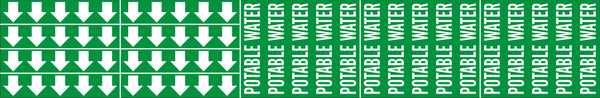 POTABLE WATER - PIPE MARKER WITH ARROWS