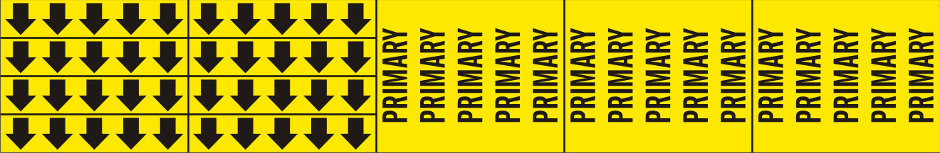 PRIMARY - PIPE MARKER WITH ARROWS - PRIMARY - PIPE MARKER WITH ARROWS, 2.25X13.5, Adhesive Vinyl