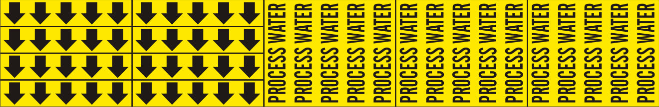PROCESS WATER - PIPE MARKER WITH ARROWS - PROCESS WATER - PIPE MARKER WITH ARROWS, 2.25X13.5, Adhesive Vinyl