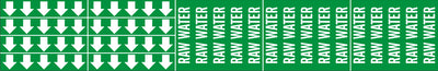 RAW WATER - PIPE MARKER WITH ARROWS