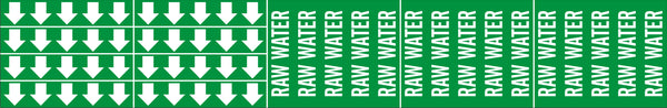 RAW WATER - PIPE MARKER WITH ARROWS