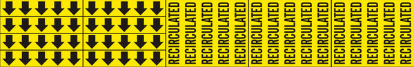 RECIRCULATED - PIPE MARKER WITH ARROWS