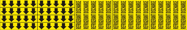 REFRIGERANT DISCHARGE - PIPE MARKER WITH ARROWS