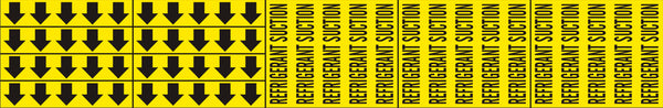REFRIGERANT SUCTION - PIPE MARKER WITH ARROWS