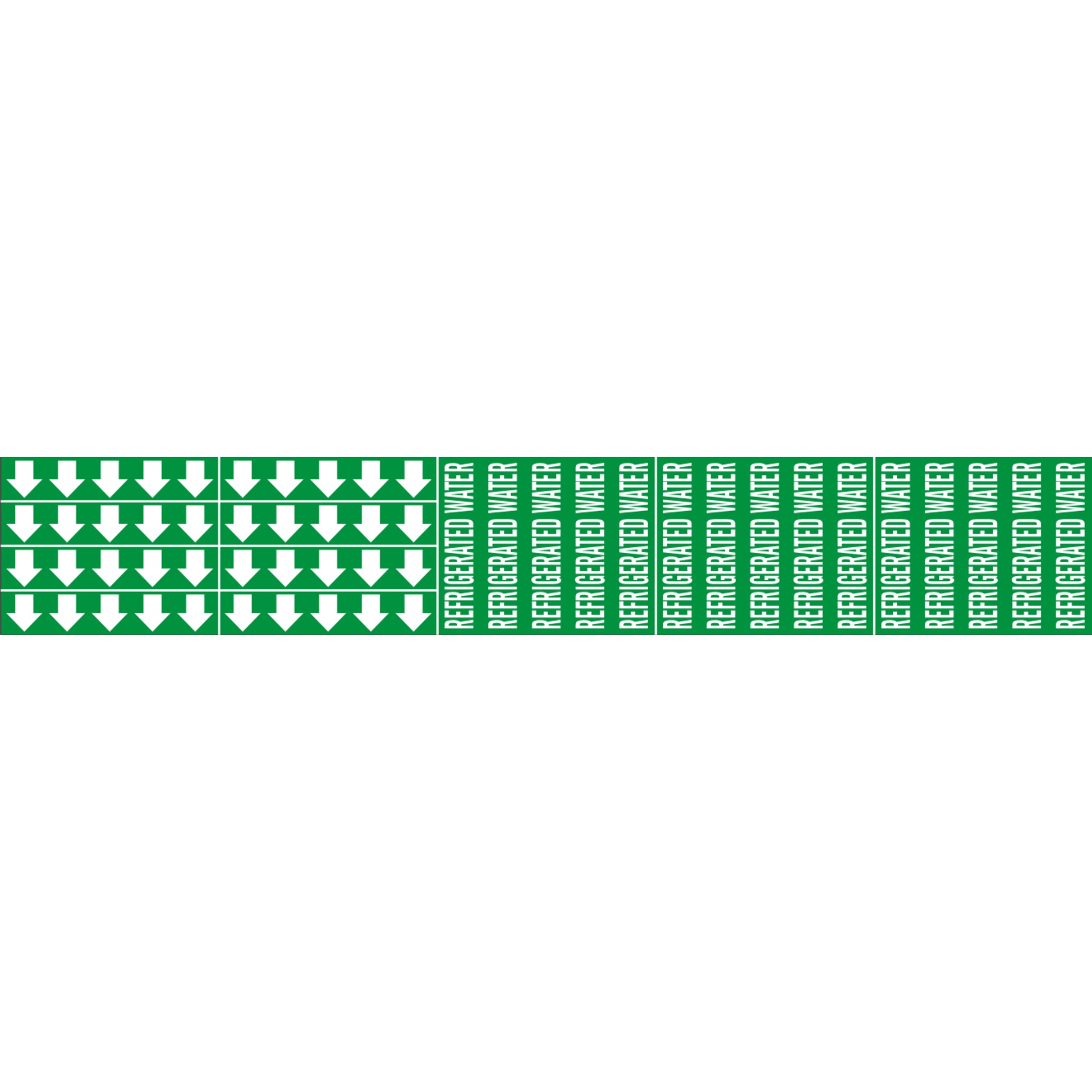 REFRIGERATED WATER - PIPE MARKER WITH ARROWS - REFRIGERATED WATER - PIPE MARKER WITH ARROWS, 2.25X13.5, Adhesive Vinyl