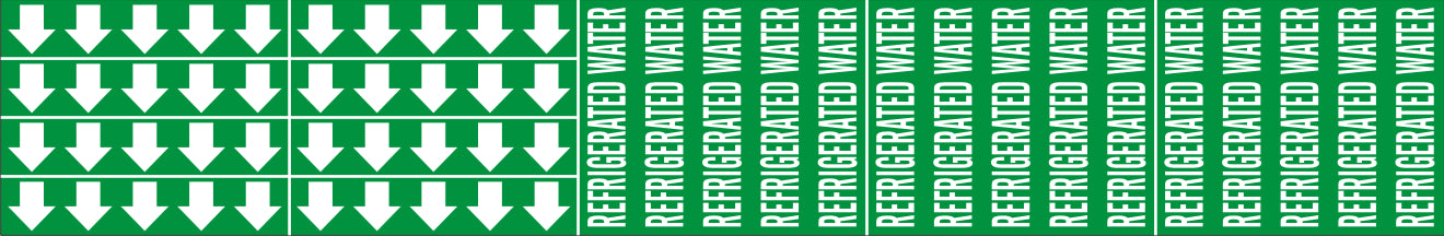 REFRIGERATED WATER - PIPE MARKER WITH ARROWS - REFRIGERATED WATER - PIPE MARKER WITH ARROWS, 2.25X13.5, Adhesive Vinyl