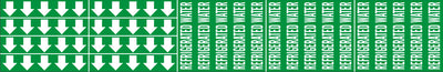 REFRIGERATED WATER - PIPE MARKER WITH ARROWS