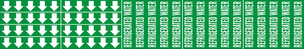 REFRIGERATED WATER - PIPE MARKER WITH ARROWS