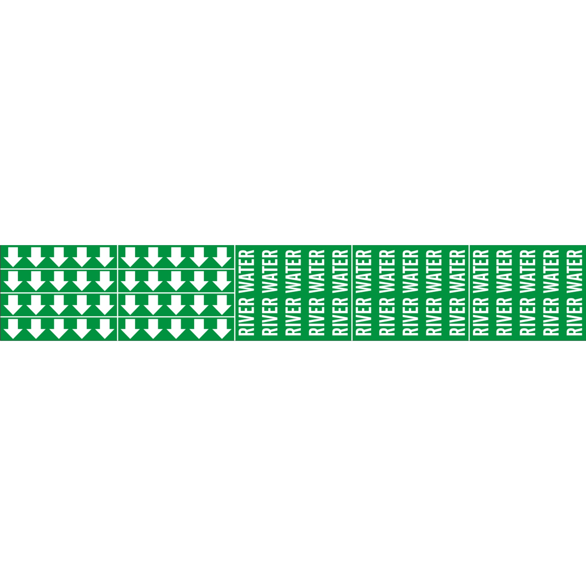 RIVER WATER - PIPE MARKER WITH ARROWS - RIVER WATER - PIPE MARKER WITH ARROWS, 2.25X13.5, Adhesive Vinyl