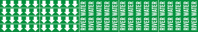 RIVER WATER - PIPE MARKER WITH ARROWS