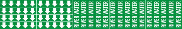 RIVER WATER - PIPE MARKER WITH ARROWS