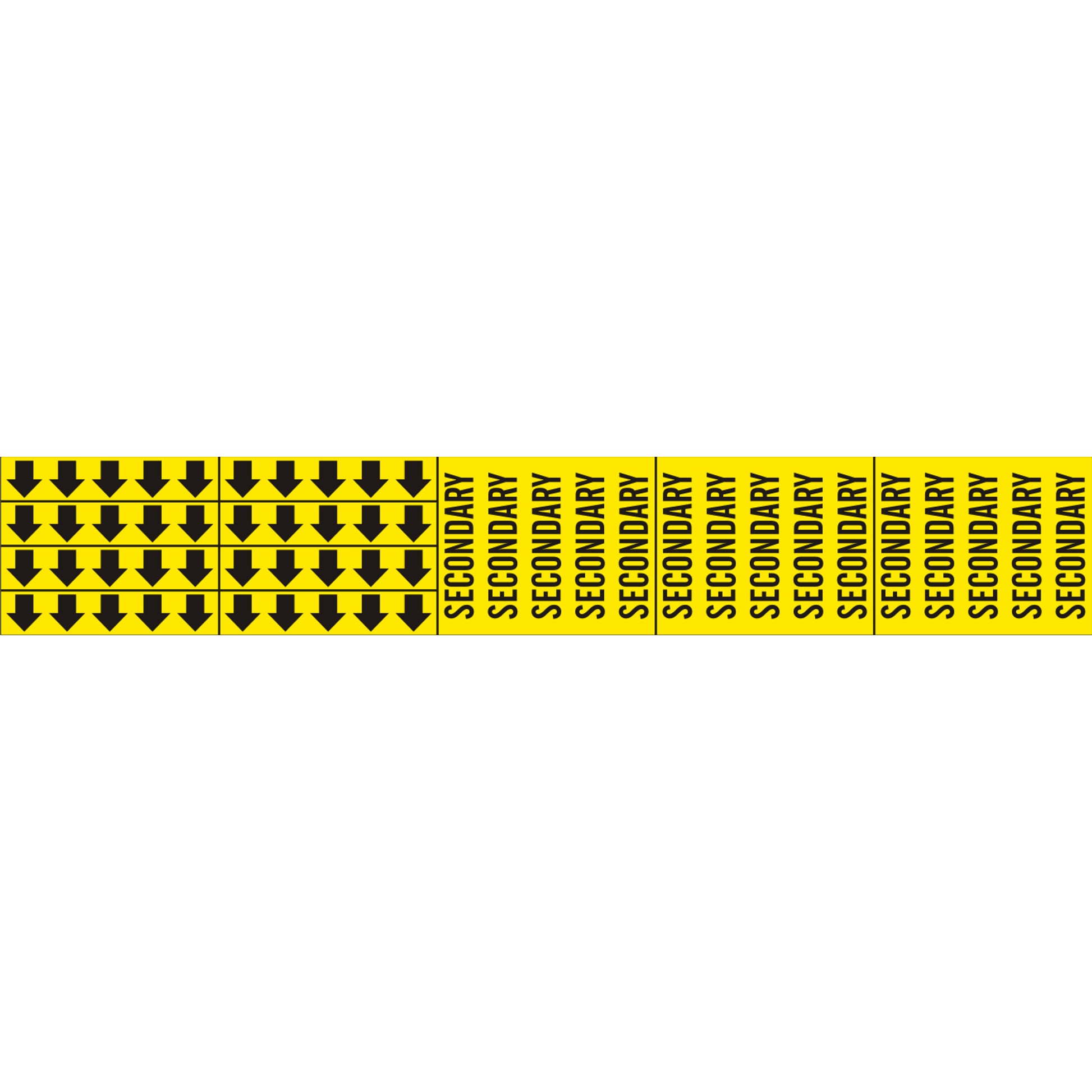 SECONDARY - PIPE MARKER WITH ARROWS - SECONDARY - PIPE MARKER WITH ARROWS, 2.25X13.5, Adhesive Vinyl