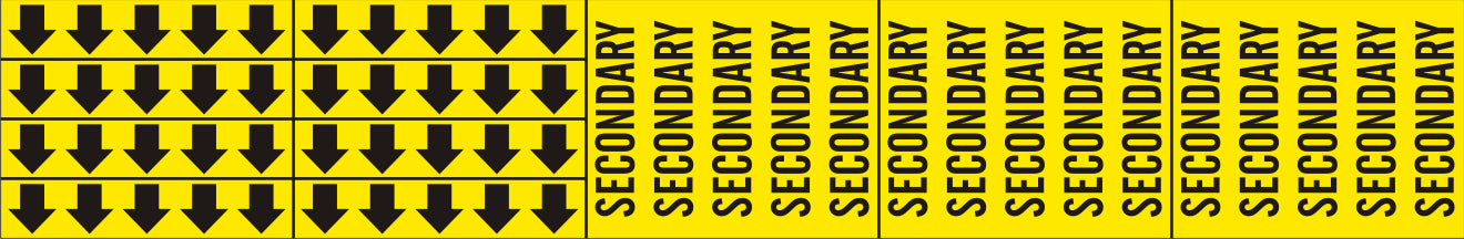 SECONDARY - PIPE MARKER WITH ARROWS - SECONDARY - PIPE MARKER WITH ARROWS, 2.25X13.5, Adhesive Vinyl