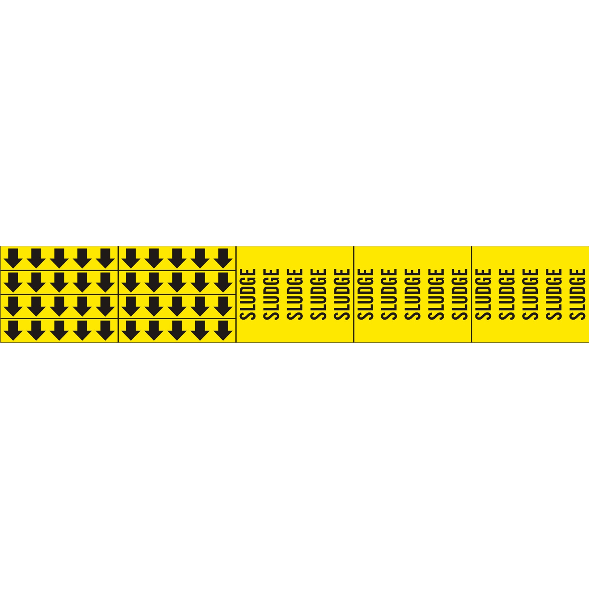 SLUDGE - PIPE MARKER WITH ARROWS - SLUDGE - PIPE MARKER WITH ARROWS, 2.25X13.5, Adhesive Vinyl