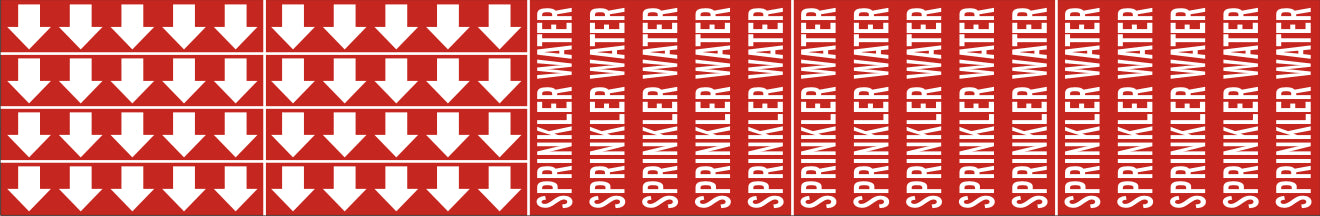 SPRINKLER WATER - PIPE MARKER WITH ARROWS - SPRINKLER WATER - PIPE MARKER WITH ARROWS, 2.25X13.5, Adhesive Vinyl