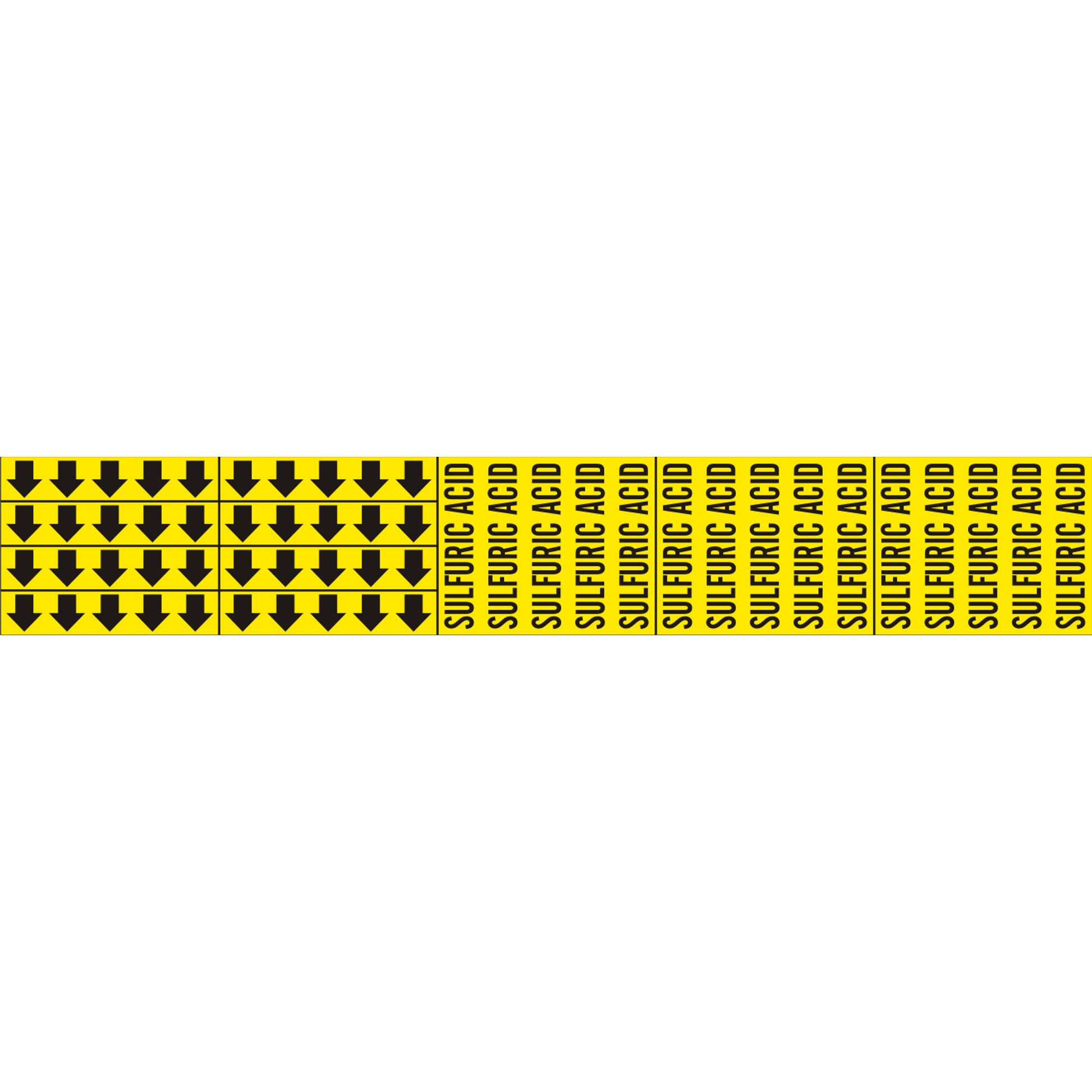 SULFURIC ACID - PIPE MARKER WITH ARROWS - SULFURIC ACID - PIPE MARKER WITH ARROWS, 2.25X13.5, Adhesive Vinyl