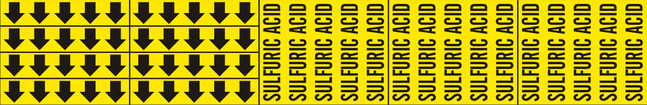 SULFURIC ACID - PIPE MARKER WITH ARROWS - SULFURIC ACID - PIPE MARKER WITH ARROWS, 2.25X13.5, Adhesive Vinyl