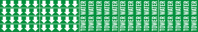 TOWER WATER - PIPE MARKER WITH ARROWS