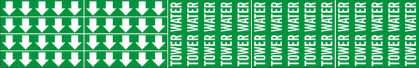 TOWER WATER - PIPE MARKER WITH ARROWS