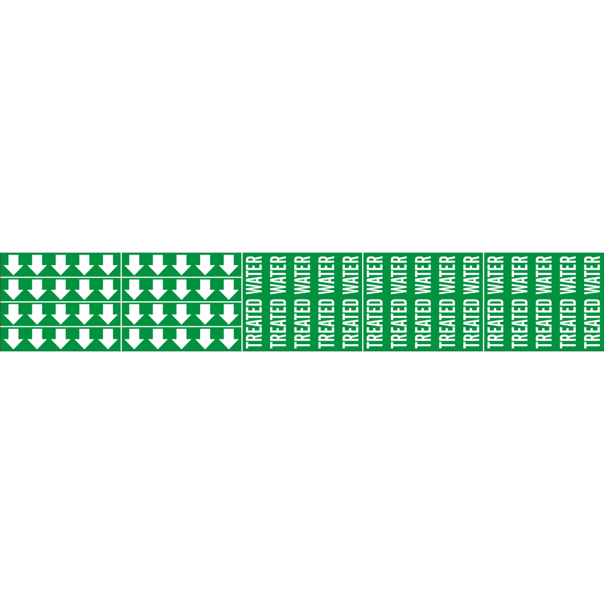TREATED WATER - PIPE MARKER WITH ARROWS - TREATED WATER - PIPE MARKER WITH ARROWS, 2.25X13.5, Adhesive Vinyl