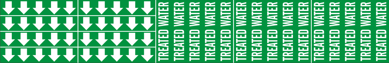 TREATED WATER - PIPE MARKER WITH ARROWS - TREATED WATER - PIPE MARKER WITH ARROWS, 2.25X13.5, Adhesive Vinyl