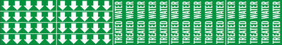 TREATED WATER - PIPE MARKER WITH ARROWS