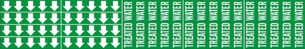 TREATED WATER - PIPE MARKER WITH ARROWS